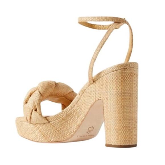Loeffler Randall Fea braided woven platform neutral beige natural heel 7 - Picture 5 of 16